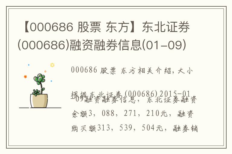 【000686 股票 东方】东北证券(000686)融资融券信息(01-09)