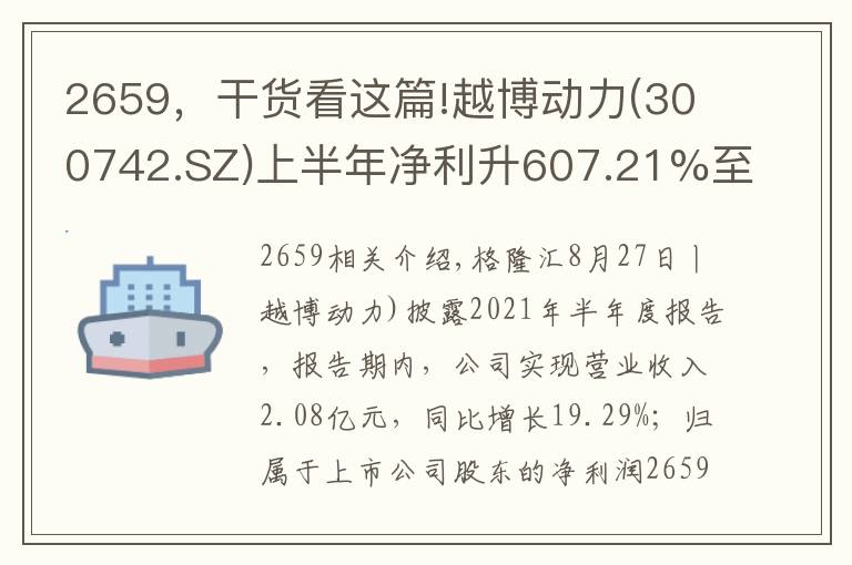 2659，干货看这篇!越博动力(300742.SZ)上半年净利升607.21%至2659.98万元