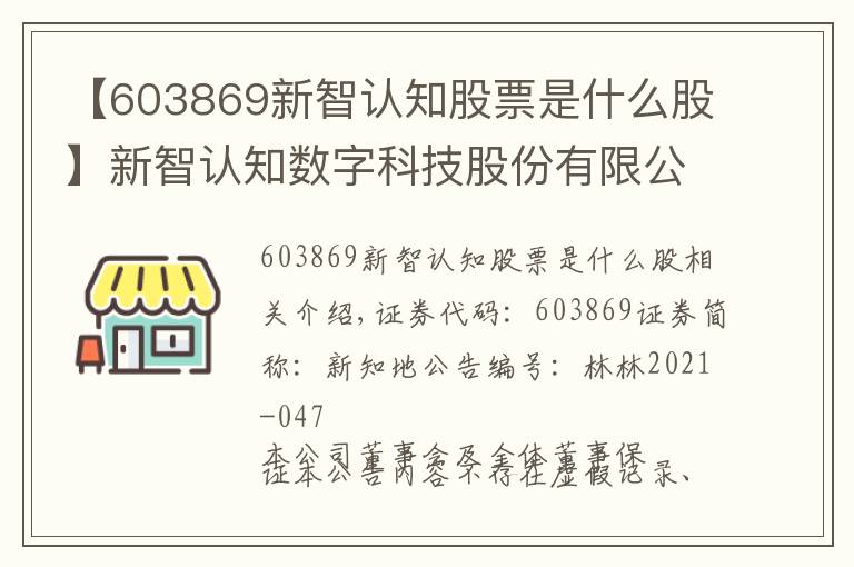 【603869新智认知股票是什么股】新智认知数字科技股份有限公司 关于控股股东的一致行动人增持公司股份完成的公告