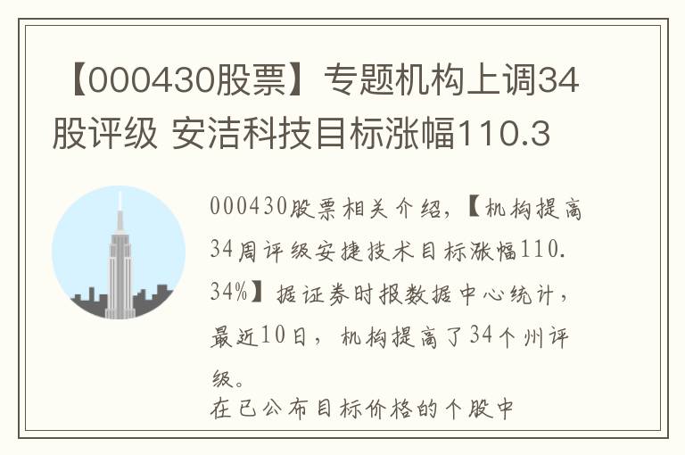 【000430股票】专题机构上调34股评级 安洁科技目标涨幅110.34%