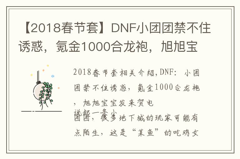 【2018春节套】DNF小团团禁不住诱惑，氪金1000合龙袍，旭旭宝宝发来贺电