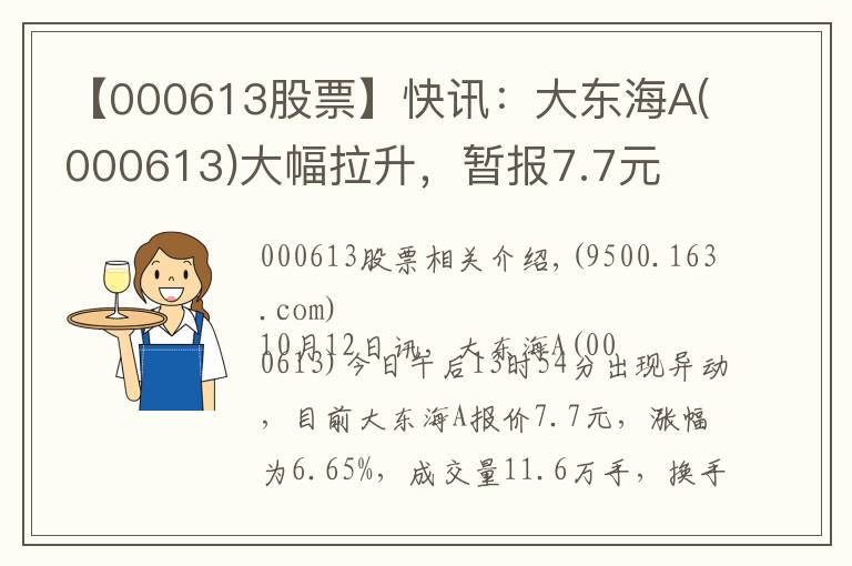 【000613股票】快讯：大东海A(000613)大幅拉升，暂报7.7元