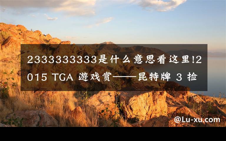 2333333333是什么意思看这里!2015 TGA 游戏赏——昆特牌 3 捡垃圾 4 人贩 5 谁与争锋