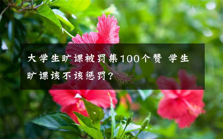 大学生旷课被罚集100个赞 学生旷课该不该惩罚?