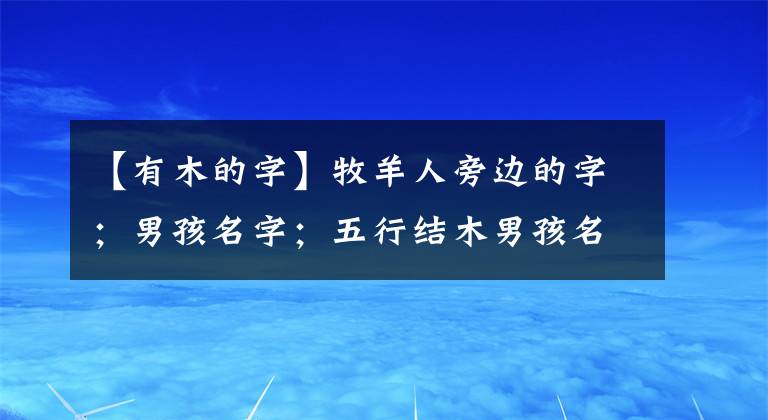 【有木的字】牧羊人旁边的字；男孩名字；五行结木男孩名字；勇者。