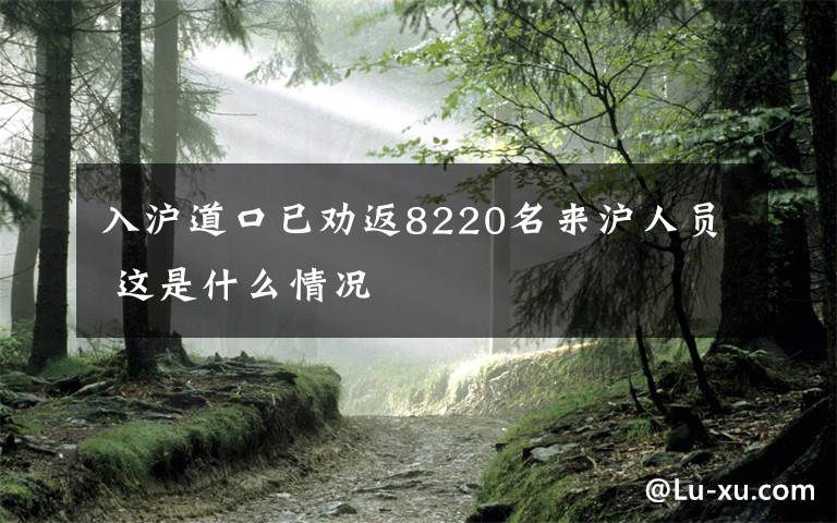 入沪道口已劝返8220名来沪人员 这是什么情况