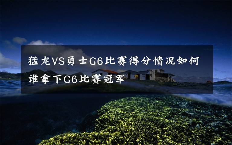 猛龙VS勇士G6比赛得分情况如何谁拿下G6比赛冠军