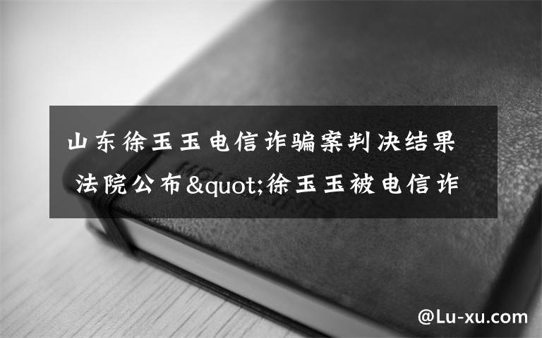 山东徐玉玉电信诈骗案判决结果 法院公布"徐玉玉被电信诈骗案"一审判决书