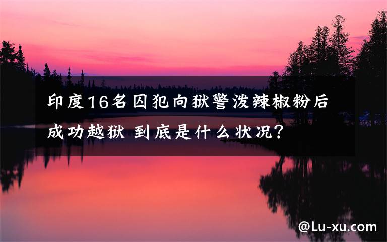 印度16名囚犯向狱警泼辣椒粉后成功越狱 到底是什么状况？