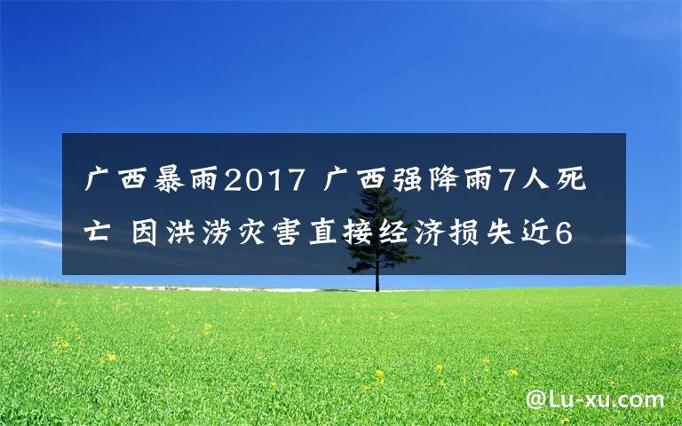 广西暴雨2017 广西强降雨7人死亡 因洪涝灾害直接经济损失近6000万元