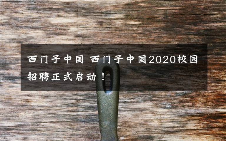 西门子中国 西门子中国2020校园招聘正式启动！