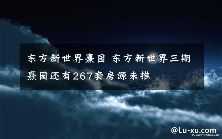 东方新世界熹园 东方新世界三期熹园还有267套房源未推