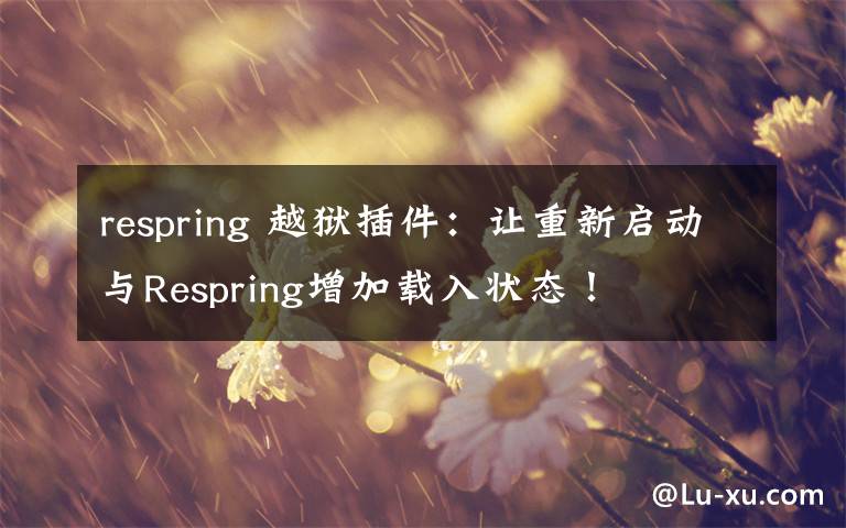 respring 越狱插件：让重新启动与Respring增加载入状态！