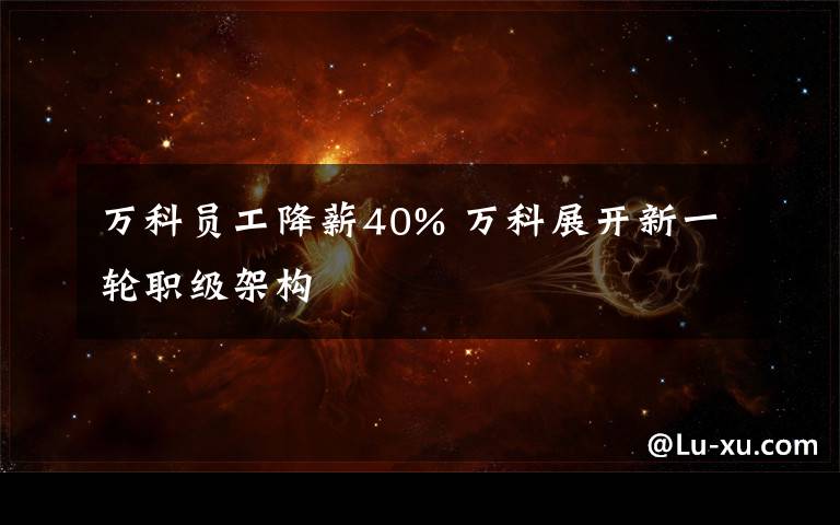 万科员工降薪40% 万科展开新一轮职级架构