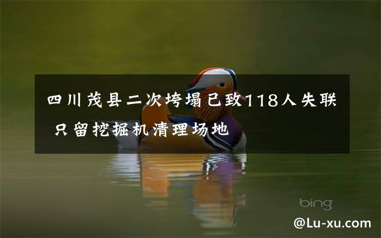 四川茂县二次垮塌已致118人失联 只留挖掘机清理场地