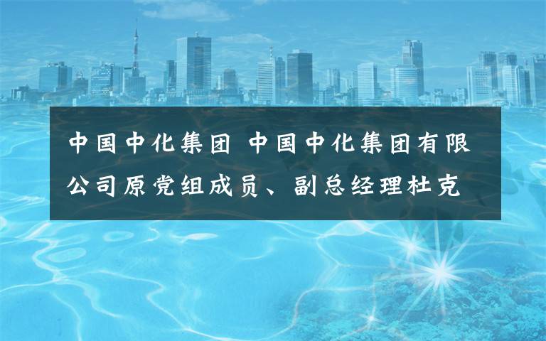 中国中化集团 中国中化集团有限公司原党组成员、副总经理杜克平落马！