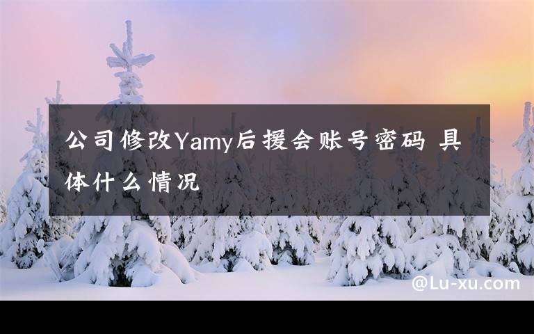 公司修改Yamy后援会账号密码 具体什么情况