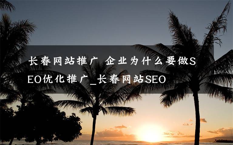 长春网站推广 企业为什么要做SEO优化推广_长春网站SEO