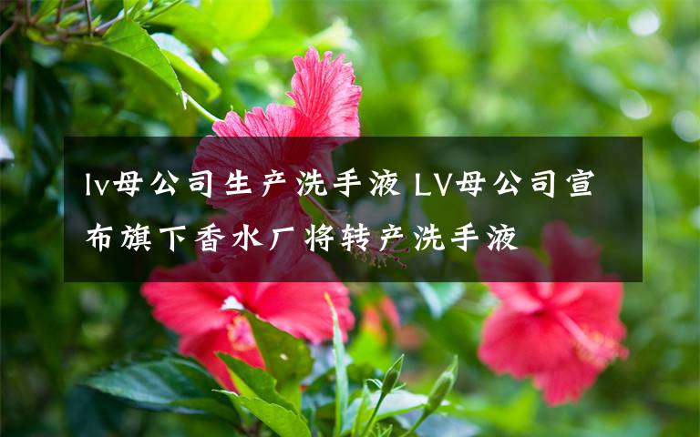 lv母公司生产洗手液 LV母公司宣布旗下香水厂将转产洗手液