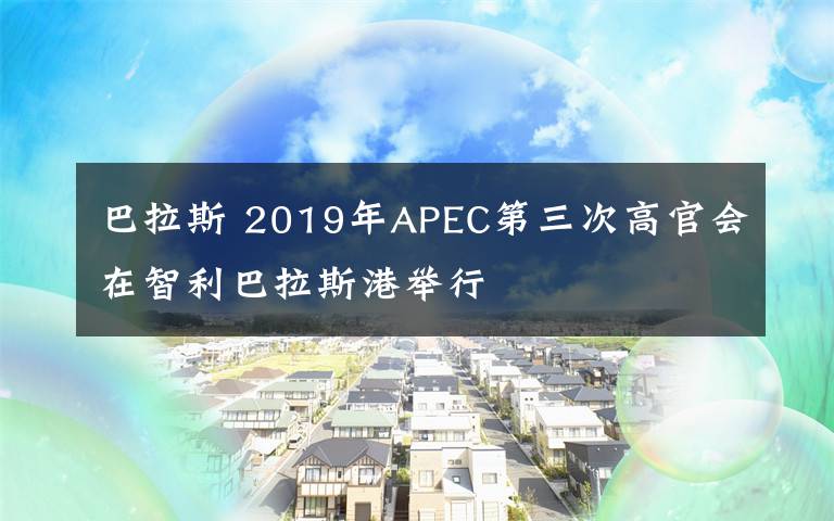 巴拉斯 2019年APEC第三次高官会在智利巴拉斯港举行
