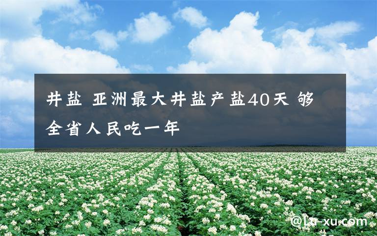 井盐 亚洲最大井盐产盐40天 够全省人民吃一年