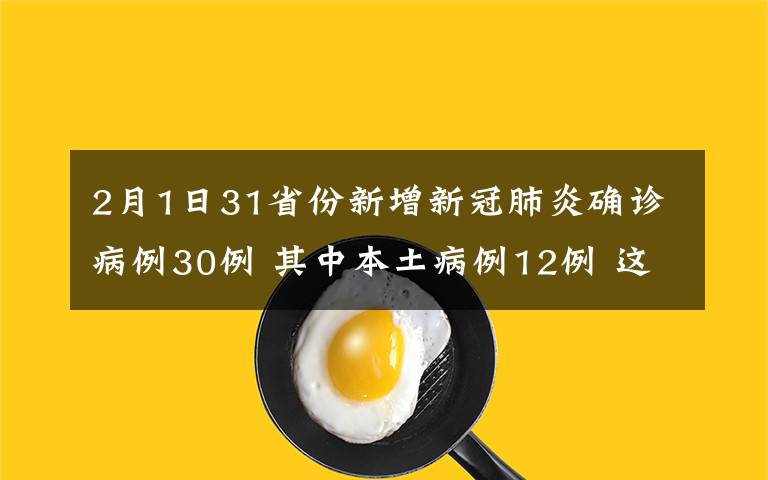 2月1日31省份新增新冠肺炎确诊病例30例 其中本土病例12例 这意味着什么?