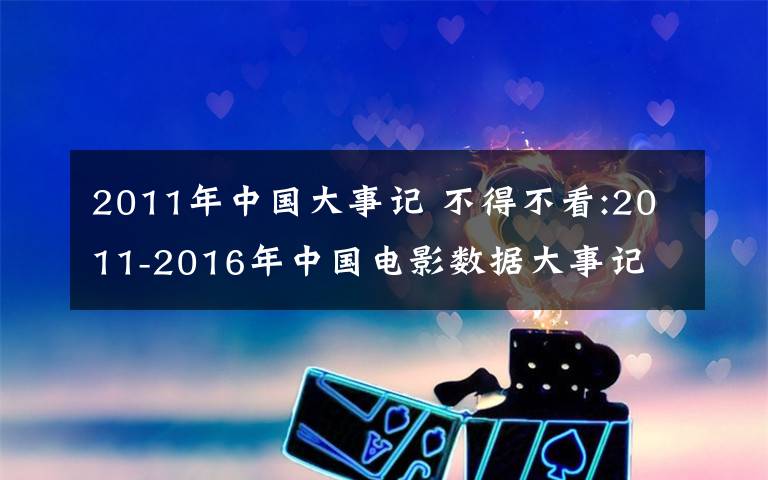 2011年中国大事记 不得不看:2011-2016年中国电影数据大事记
