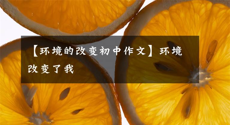【环境的改变初中作文】环境改变了我