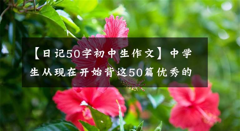 【日记50字初中生作文】中学生从现在开始背这50篇优秀的英语作文，期中考试作文能得满分