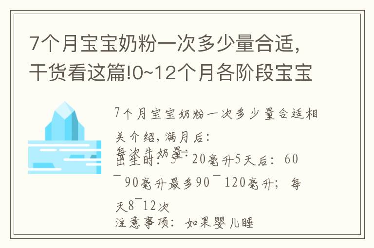 7个月宝宝奶粉一次多少量合适，干货看这篇!0~12个月各阶段宝宝吃奶奶量你知道吗