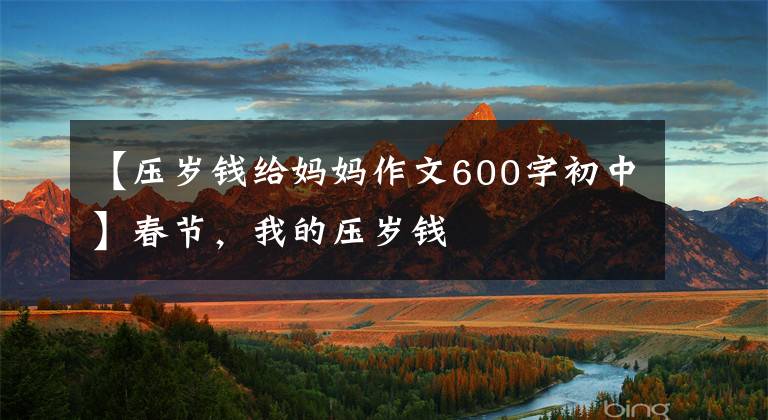 【压岁钱给妈妈作文600字初中】春节，我的压岁钱