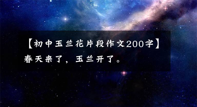 【初中玉兰花片段作文200字】春天来了，玉兰开了。