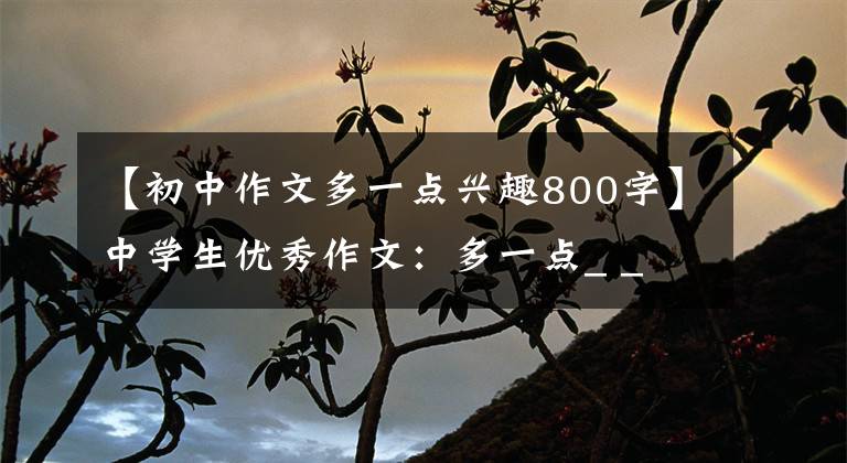 【初中作文多一点兴趣800字】中学生优秀作文：多一点_ _ _ _ _ _ _