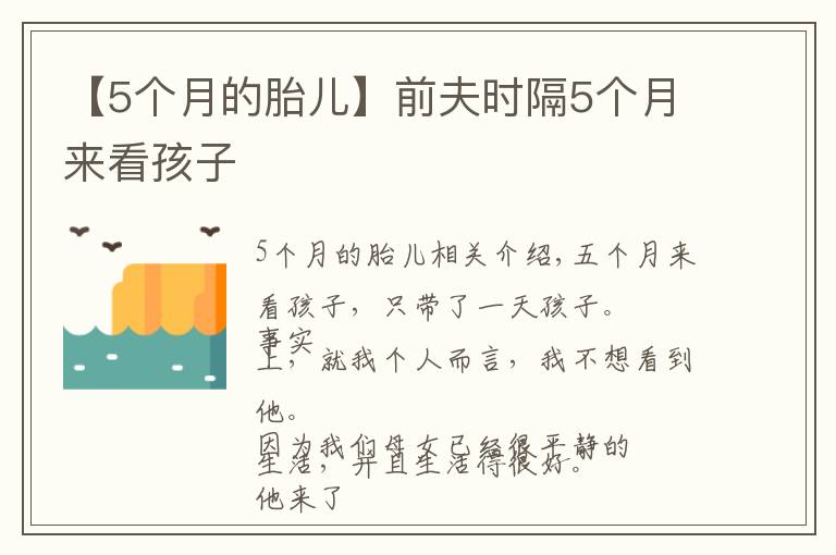 【5个月的胎儿】前夫时隔5个月来看孩子