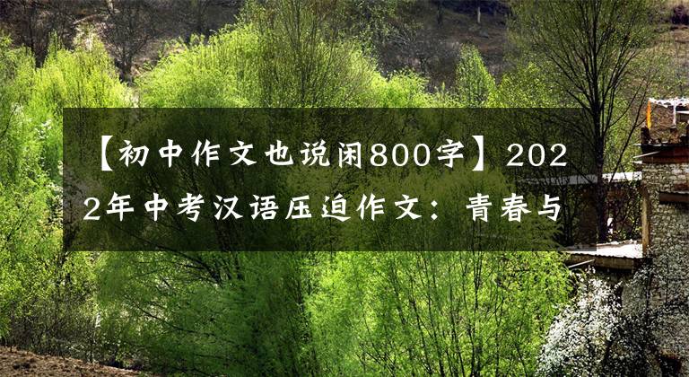 【初中作文也说闲800字】2022年中考汉语压迫作文：青春与梦想的主题