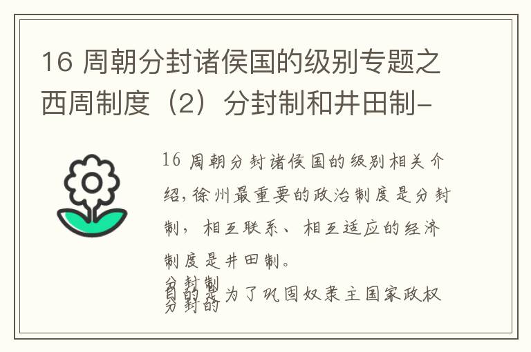 16 周朝分封诸侯国的级别专题之西周制度（2）分封制和井田制-等级森严社会的形成《中国大历史》