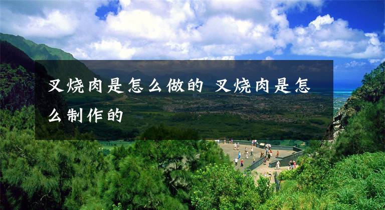 叉烧肉是怎么做的 叉烧肉是怎么制作的文章配图