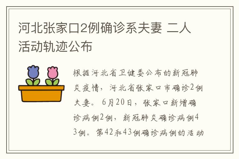 河北张家口2例确诊系夫妻 二人活动轨迹公布