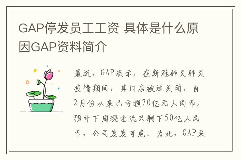 GAP停发员工工资 具体是什么原因GAP资料简介