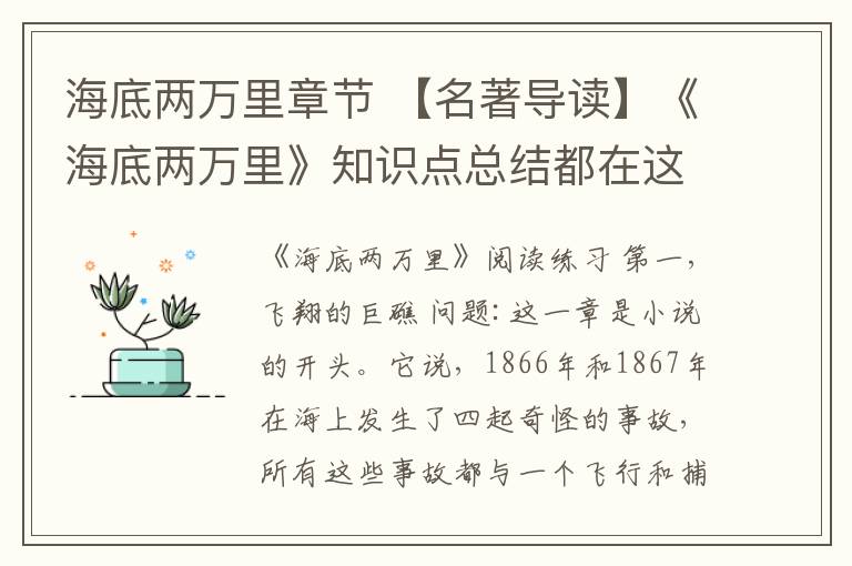 海底两万里章节 【名著导读】《海底两万里》知识点总结都在这里了！