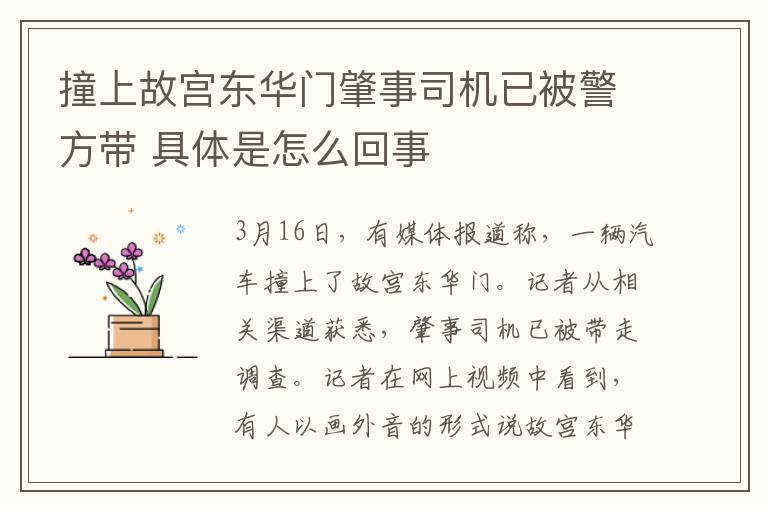 撞上故宫东华门肇事司机已被警方带 具体是怎么回事