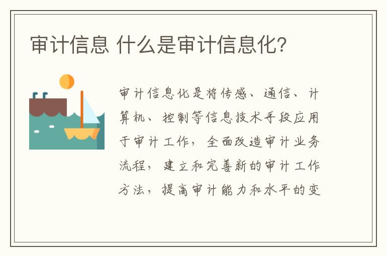 审计信息 什么是审计信息化？