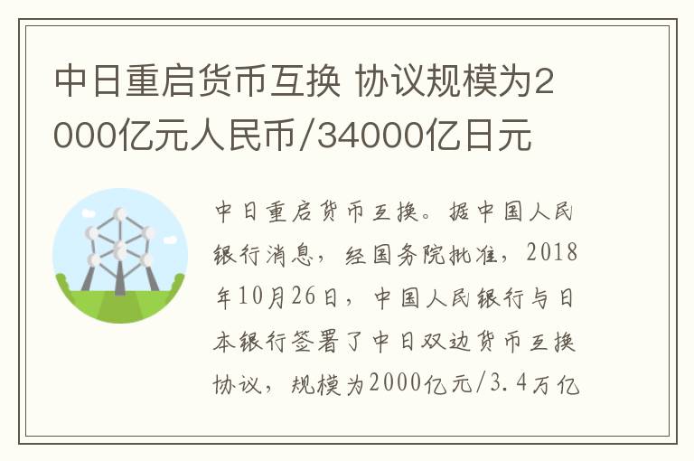 中日重启货币互换 协议规模为2000亿元人民币/34000亿日元