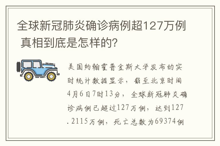 全球新冠肺炎确诊病例超127万例 真相到底是怎样的？