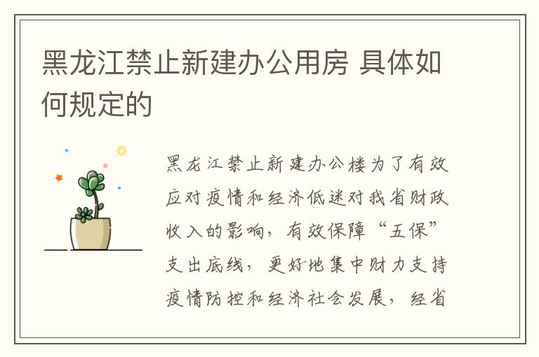 黑龙江禁止新建办公用房 具体如何规定的