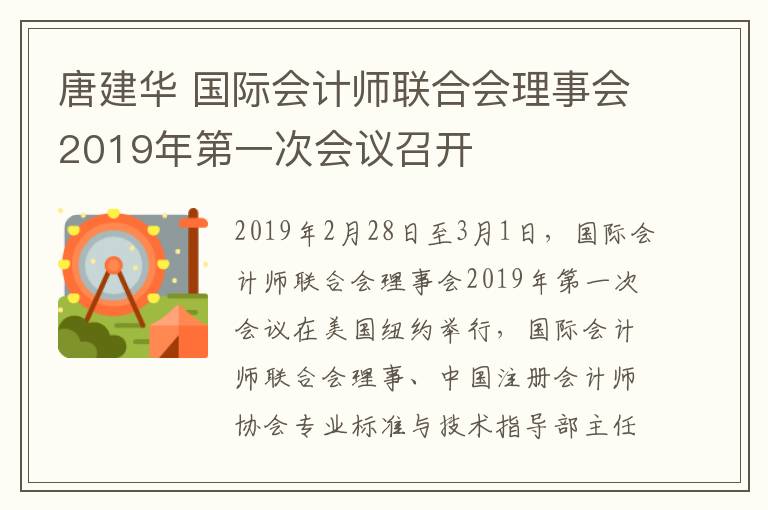 唐建华 国际会计师联合会理事会2019年第一次会议召开