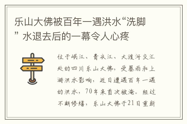 乐山大佛被百年一遇洪水“洗脚” 水退去后的一幕令人心疼