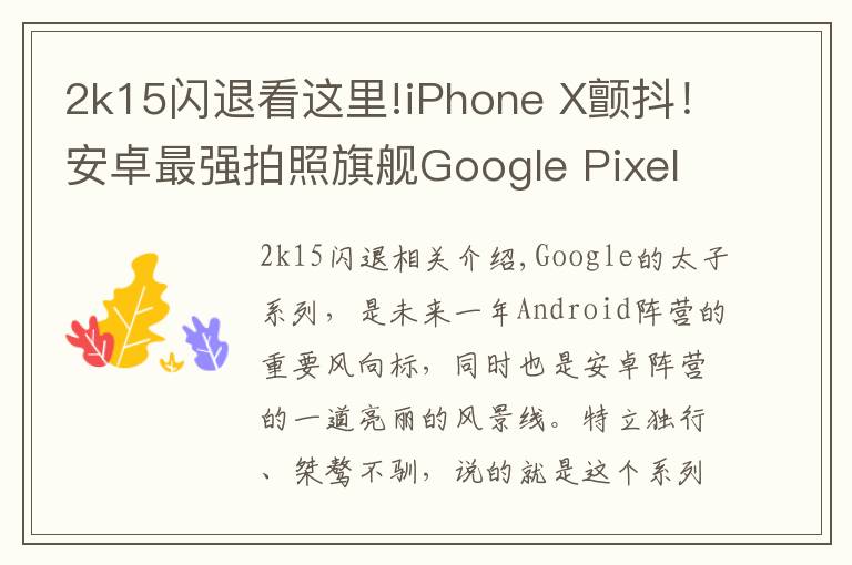 2k15闪退看这里!iPhone X颤抖！安卓最强拍照旗舰Google Pixel 2 XL详细上手评测