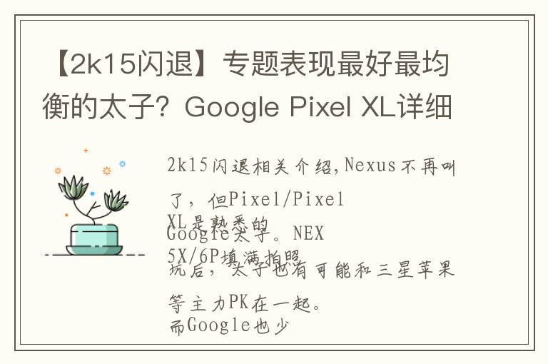 【2k15闪退】专题表现最好最均衡的太子？Google Pixel XL详细评测