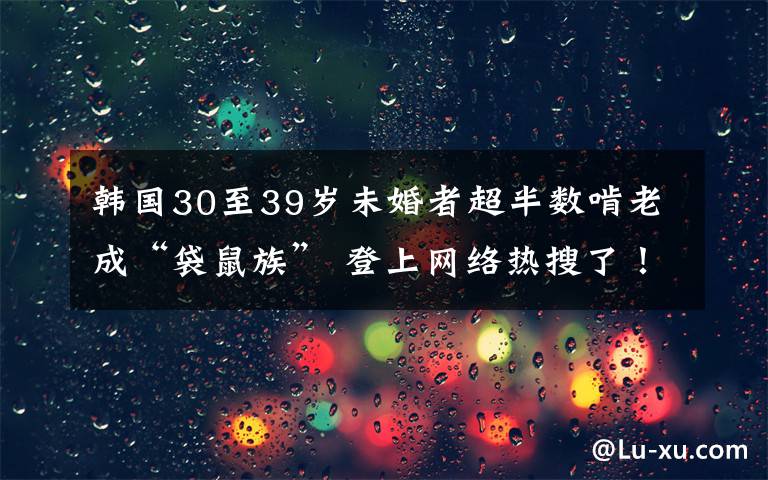 韩国30至39岁未婚者超半数啃老成“袋鼠族” 登上网络热搜了！